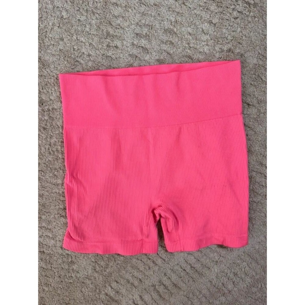 Colsie hot pink 5” high waist ribbed biker shorts